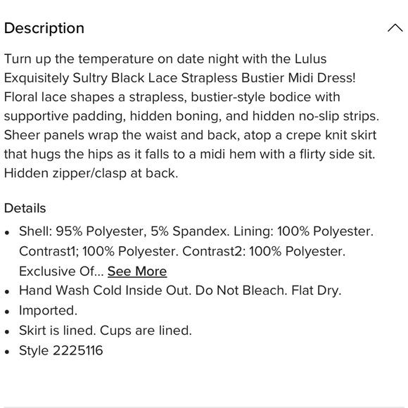 NWT Lace Strapless Bustier Midi Dress - Black - Picture 7 of 9